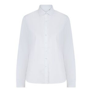 Henbury Womens/Ladies Cotton Feel CoolPlus Long-Sleeved Shirt / White